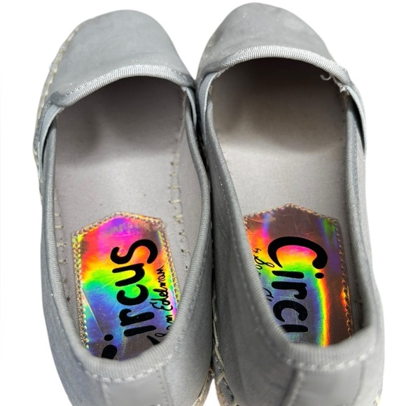 Sam Edelman’s Circus Glitter Silver Christina Espadrilles Platform Slip-Ons SZ 7 - Picture 9 of 11